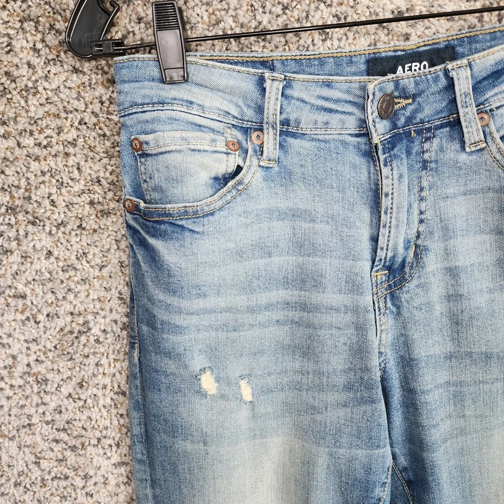 Aeropostale Jeans Mens 27x28 Athletic Skinny Denim Blue 5‎ Pocket Casual